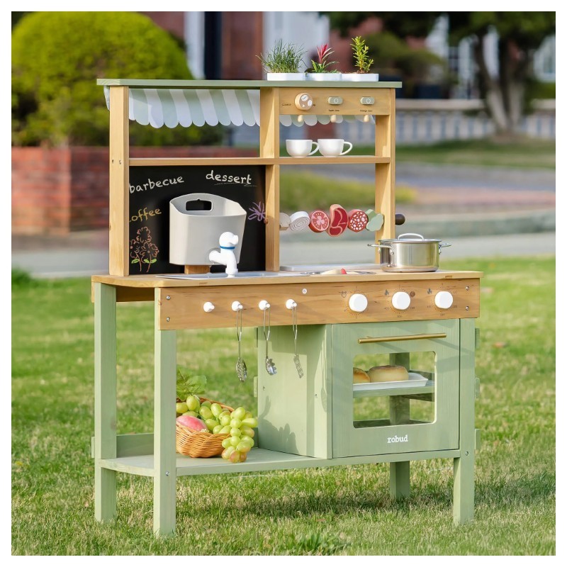 Puidust laste mänguköök õue, mudaköök