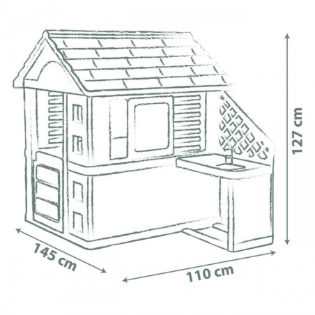 SMOBY Life PRETTY mängumaja köögiga + 17 tarvikut