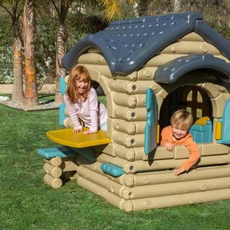 Feber mängumaja väljatõmmatava pingi ja lauaga