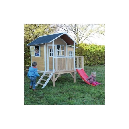 Puidust mängumaja koos terrassi ja liumäega Exit Loft 350 Natural