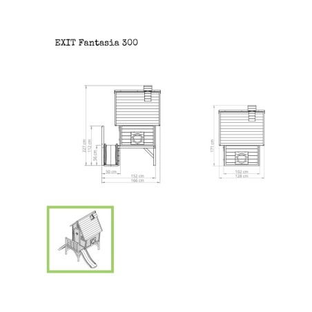 Puidust mängumaja EXIT Fantasia 300 - roheline
