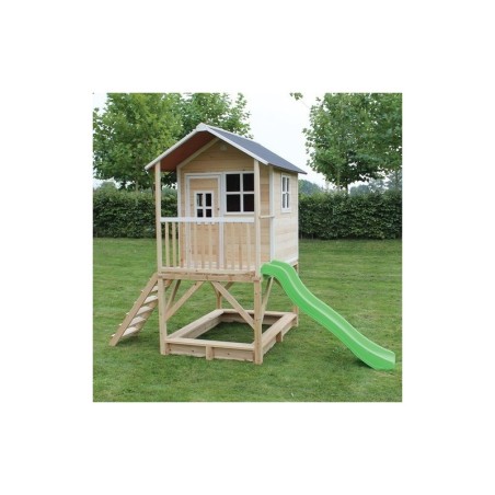 Puidust mängumaja koos terrassi, liivakasti ja liumäega Exit Loft 500 Natural