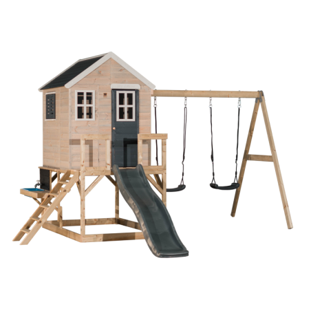 Mängumaja mänguväljak M28G hall (moodul mängumaja+platvorm+topelt kiik+liumägi) + õueköök