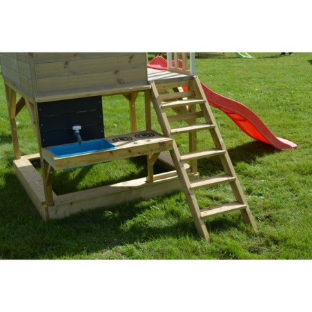 Mängumaja mänguväljak M10 (moodul mängumaja+platvorm+kiik+liumägi) + õueköök