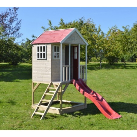 Mängumaja mänguväljak M8 (moodul mängumaja+platvorm+liumägi) + ronimismoodul