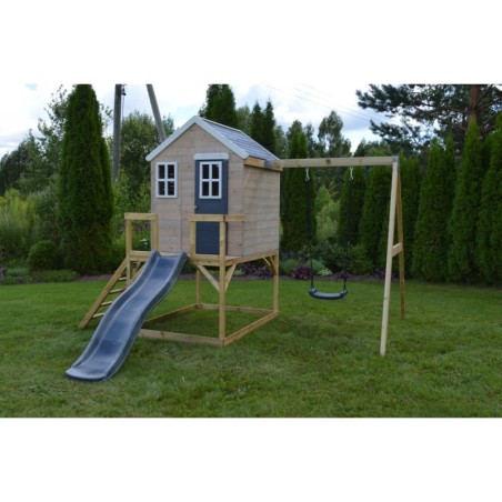 Mängumaja mänguväljak M24G hall (moodul mängumaja+platvorm+kiik+liumägi)