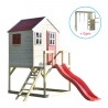 Mängumaja mänguväljak M22R punane (moodul mängumaja+platvorm+liumägi) + ronimismoodul Gym