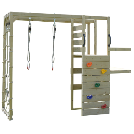 Mängumaja mänguväljak M22G hall (moodul mängumaja+platvorm+liumägi) + ronimismoodul Gym