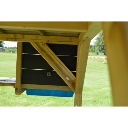 Mängumaja mänguväljak M22R punane (moodul mängumaja+platvorm+liumägi) + väliköök