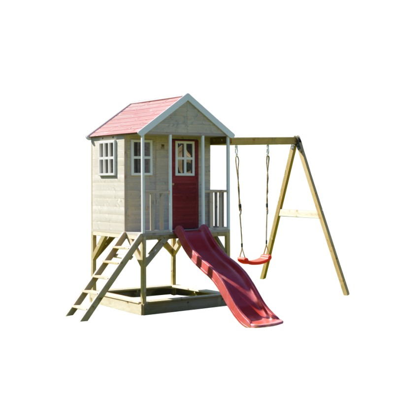 Mängumaja mänguväljak M10 (moodul mängumaja+platvorm+kiik+liumägi)