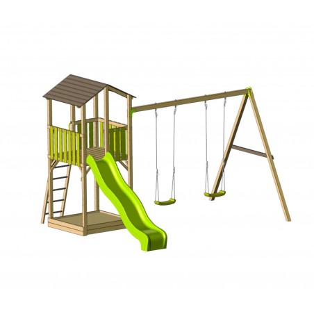 Klassikaline mänguväljak C5 liumäe ja kahese kiigega