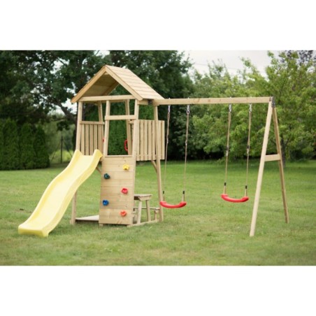 Mänguväljak Junior J9 (liumägi+ronimissein+topelt kiik+piknikupink)