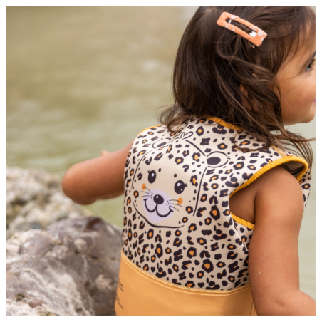 Ujumisvest / päästevest lastele 18-30 kg, Leopard Beige