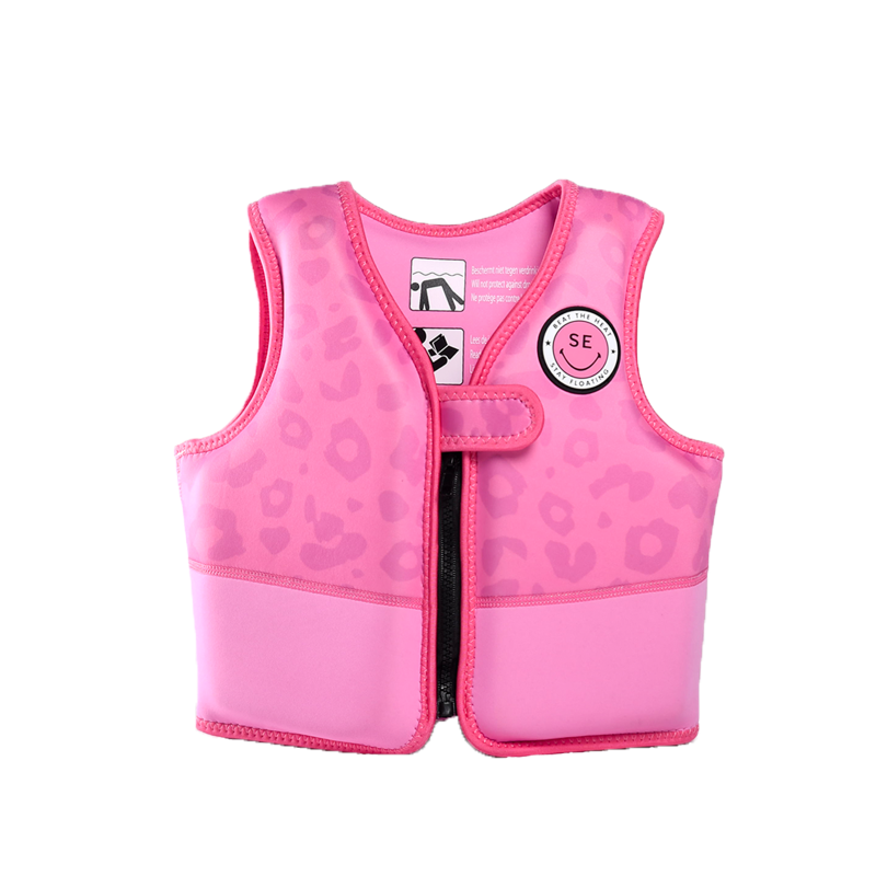 Ujumisvest / päästevest lastele 18-30 kg, Leopard Pink