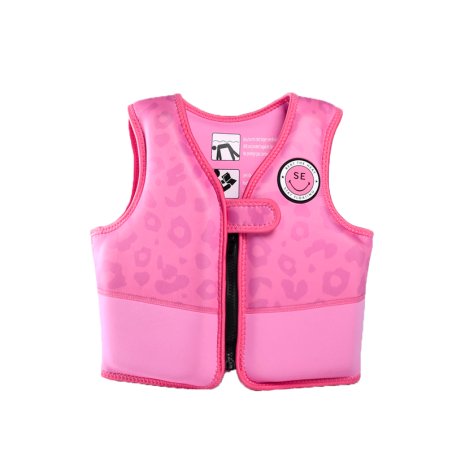 Ujumisvest / päästevest lastele 18-30 kg, Leopard Pink