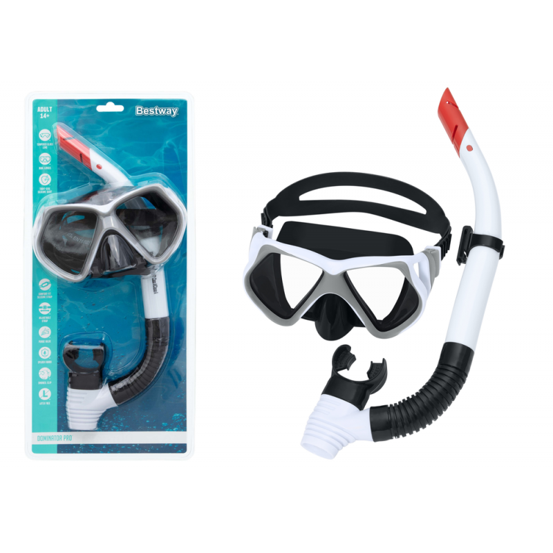 Snorgeldamise komplekt Valge mask Snorkel Bestway