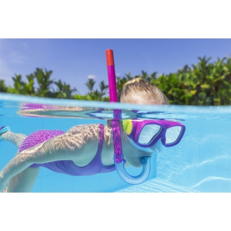 Sukeldumismask ja lestad, lilla