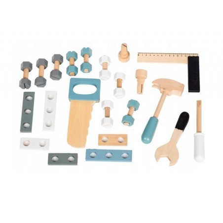 Puidust töötoalaud tööriistadega 32 elementi