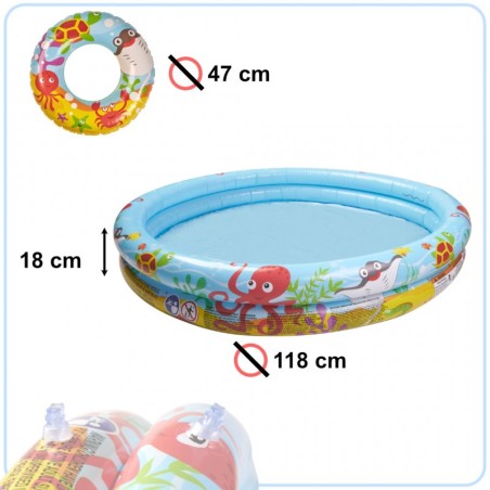 Bestway laste bassein 122 cm lisaks rõngas ja pall