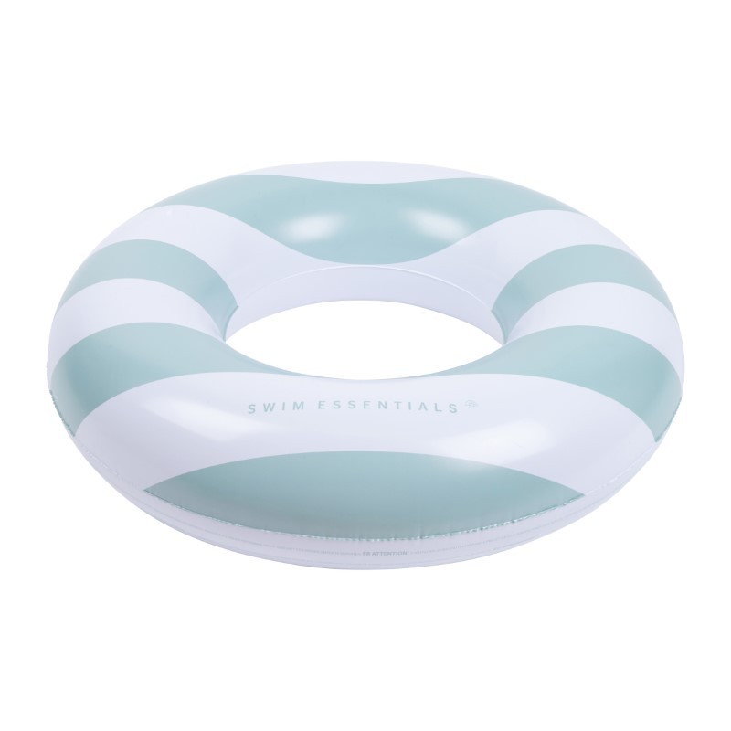Täispuhutav ujumisrõngas Green White Striped, 90 cm