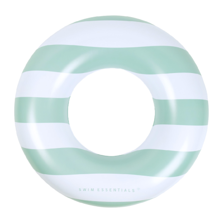 Täispuhutav ujumisrõngas Green White Striped, 90 cm