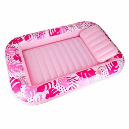 Täispuhutav ujumismadrats, päikesevoodi koos padjaga roosa