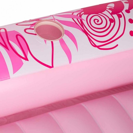 Täispuhutav ujumismadrats, päikesevoodi koos padjaga roosa