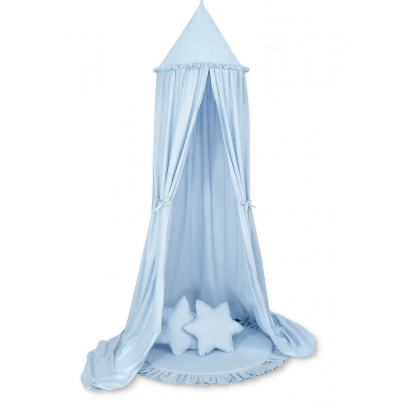 Baldahhiin + mängumatt + padjad, helesinine