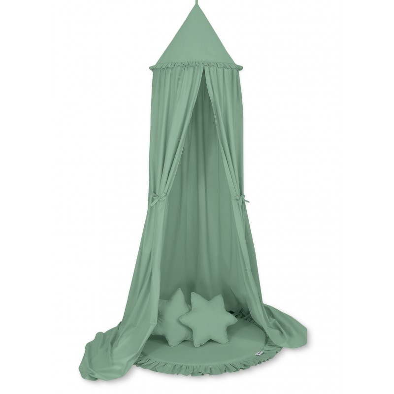 Baldahhiin + mängumatt + padjad, pastell roheline