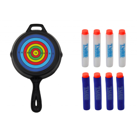 Laskmisvibu märklauaga, pehmed nooled, 8 tükki, valge ja sinine