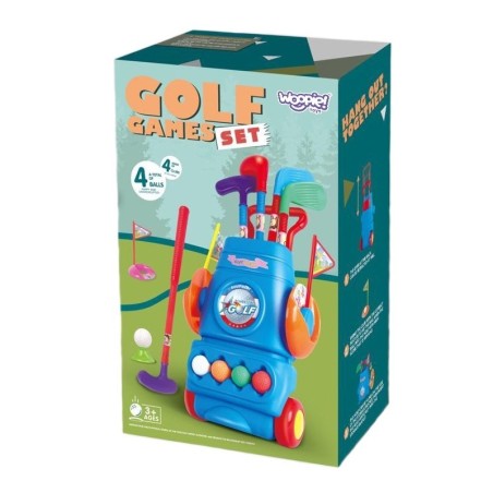 Golfikomplekt + ratastega tarvikute alus