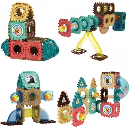 Magnetilised ehitusplokid 3D õppekomplekt pallirada 68 tk.