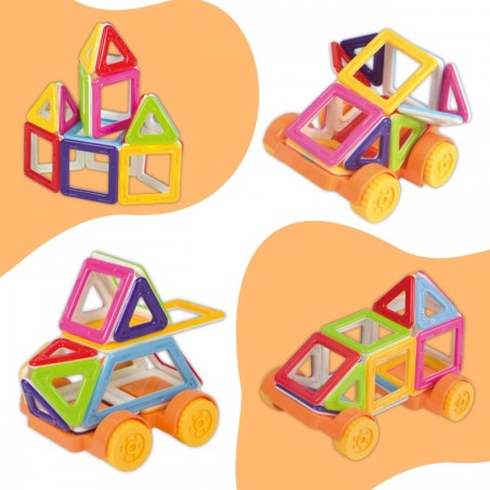 WOOPIE Magnetic Blocks Vehicle Mini STEAM Buildings 22tk.