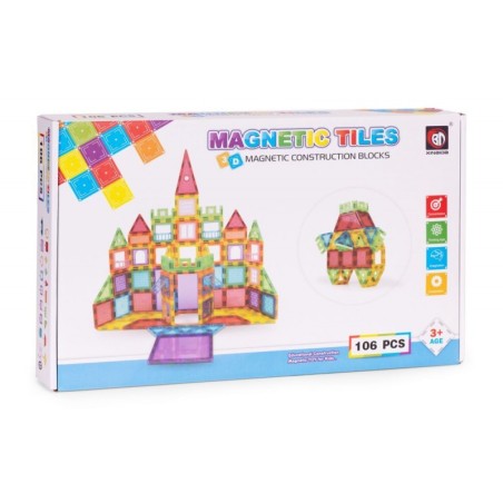 Magnetilised ehitusklotsid maja-auto haagisega 106 tk