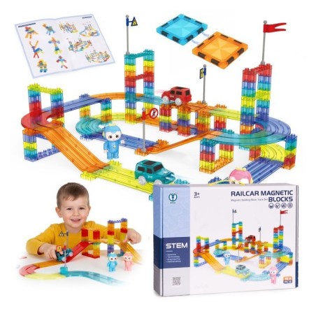 Autorada magnetiliste klotside komplekt, 154 osaline LED-autod