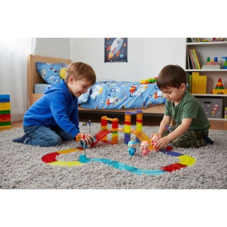 Autorada magnetiliste klotside komplekt, 154 osaline LED-autod