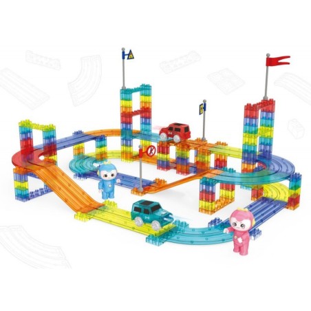 Autorada magnetiliste klotside komplekt, 154 osaline LED-autod