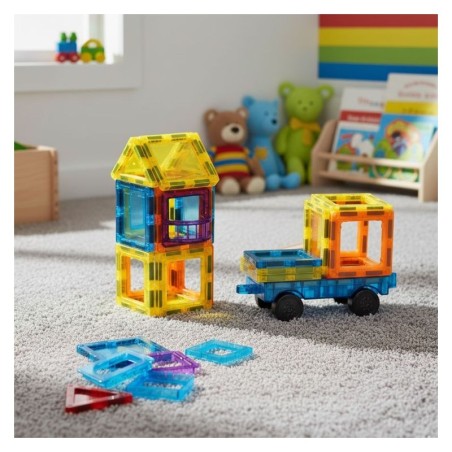 Magnetklotsid ehitusklotsid, auto maja, 45 osa