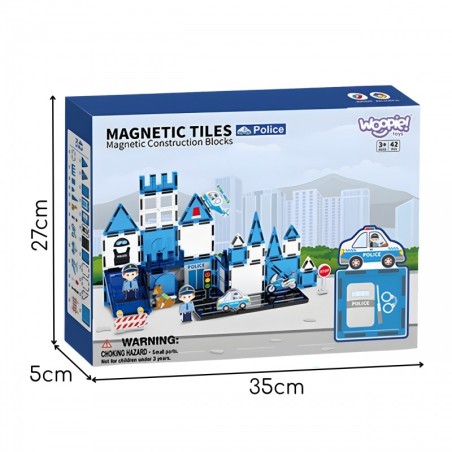 Magnetklotsid 3D politseijaoskonna komplekt 42 osaline