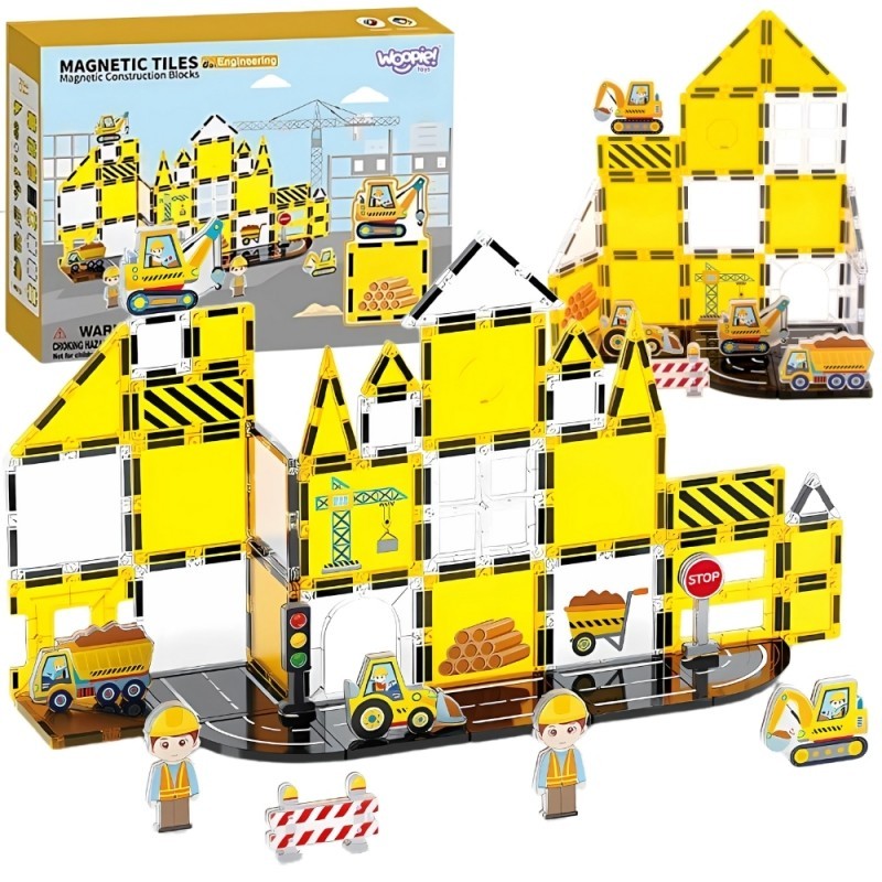 Magnetilised ehitusklotsid 7,5 cm Ehitusplats STEAM 47 osaline