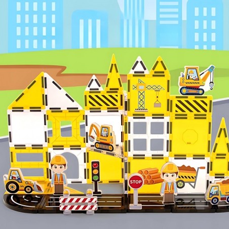 Magnetilised ehitusklotsid 7,5 cm Ehitusplats STEAM 47 osaline