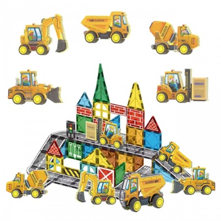 Magnetklotside komplekt ehitussõidukid 30 osaline