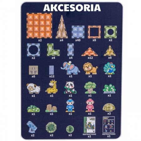 Magnetilised ehitusklotsid helendavad 3D loomad 124 tk.