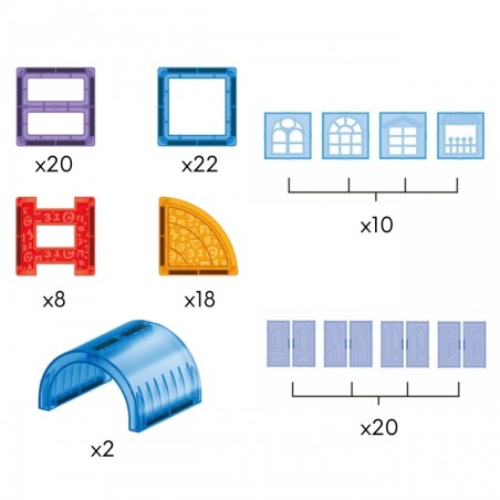 Magnetklotsid 3D õppekomplekt 100 tk.