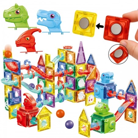 Magnetklotsid 3D õppekomplekt pallirada 170 tk.