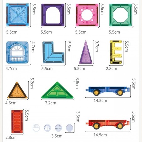 Magnetklotsid 3D õppekomplekt 110 tk.