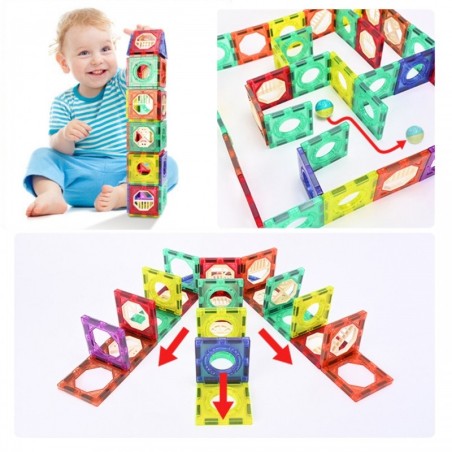 Magnetklotsid 3D pallirada 126 tk.