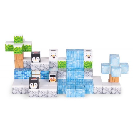 Magnetilised ehitusklotsid (2,5x2,5 cm), 97-osaline komplekt, magnetkuubikud talv