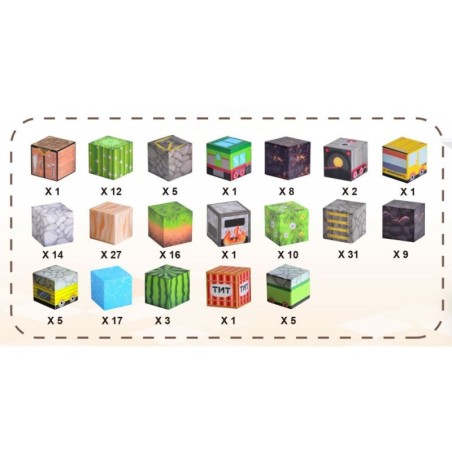 Magnetilised ehitusklotsid (2x2 cm), 169-osaline komplekt, magnetkuubikud