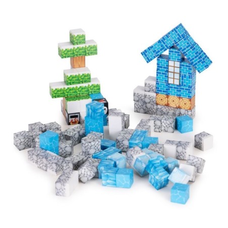 Magnetilised ehitusklotsid (2x2 cm), 124-osaline komplekt, magnetkuubikud talv